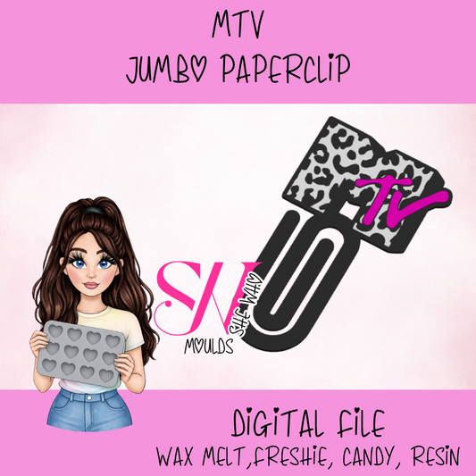 MTV Inspired Jumbo Paper Clip STL File | Retro 90s Desk Accessory | Oversized Bookmark Clip | 3D Print Digital Download