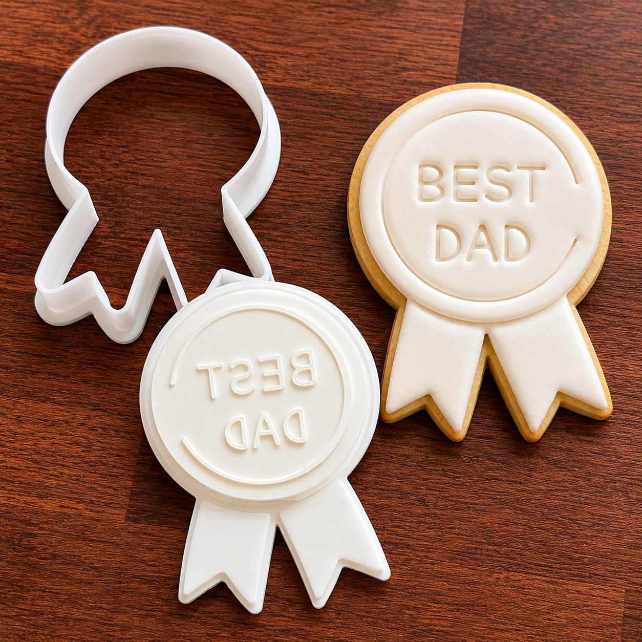 Father’s Day Cookie Cutter & Stamp Set | Best Dad / Super Dad Cookie Embosser | Father’s Day Baking Activity for Kids