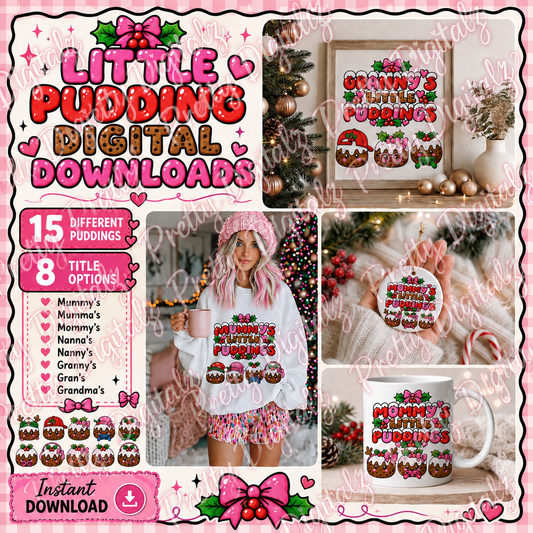 Little Puddings Christmas PNG digital design bundle preview