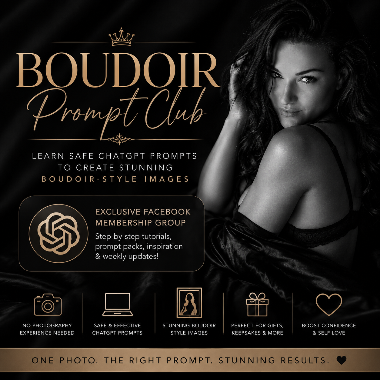 Boudoir Prompt Club Membership | Learn Safe ChatGPT Prompts for Stunning AI Photos