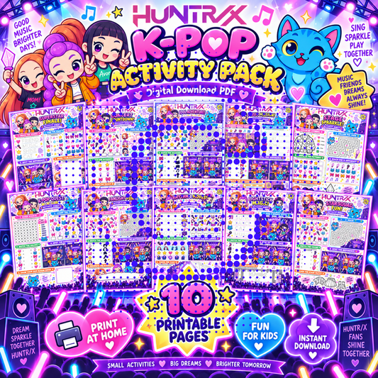 Pop Inspired Kids Activity Pack | 10 Printable Activity Sheets | PDF Digital Download | Mazes, Matching, Counting & Creative Fun