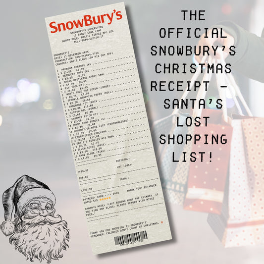 Santa's lost receipt digital download Christmas magical printable